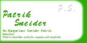 patrik sneider business card